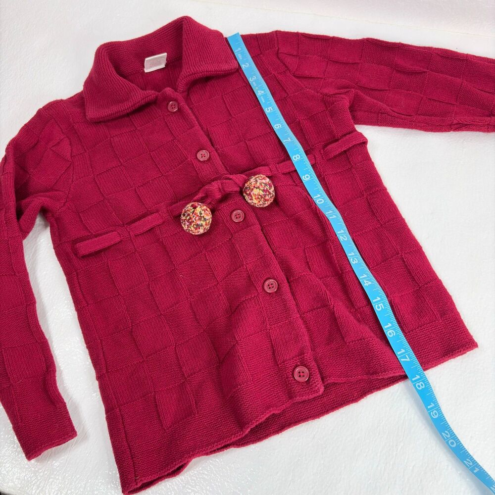 Gymboree Girls Basketwave Knit Vintage Cardigan Button Front Sweater 5-6 - Picture 7 of 8